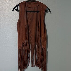 Brown Fringe Vest